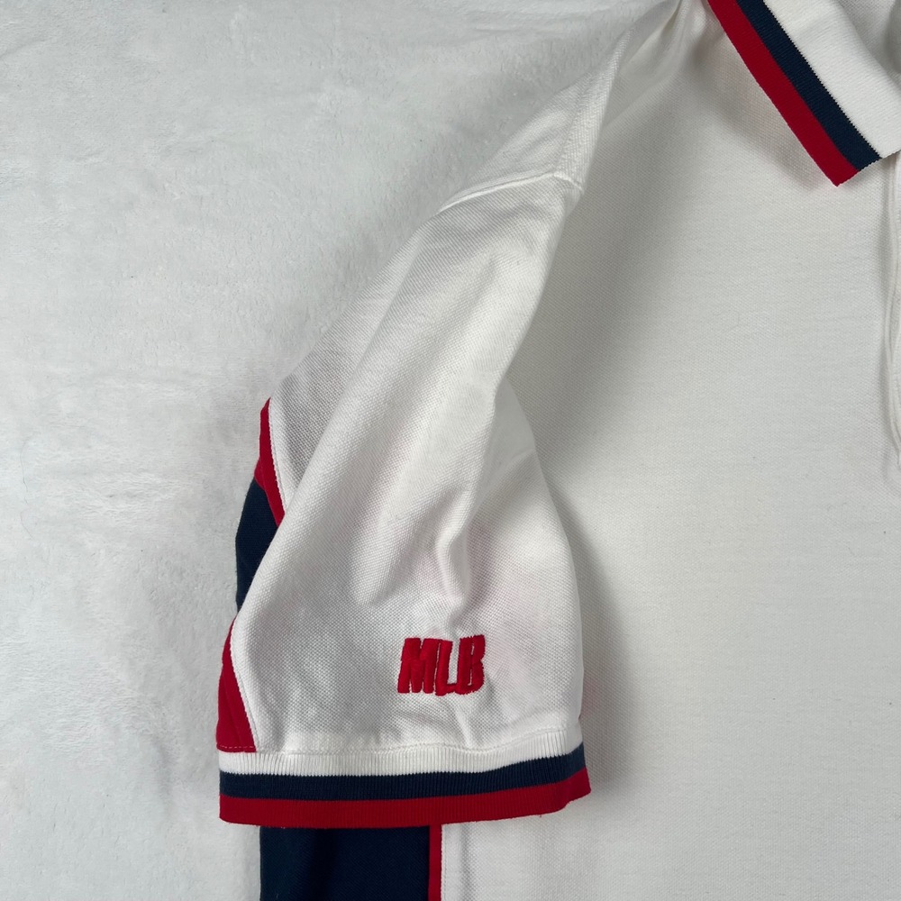 Vintage Lee Sport Cleveland Indians Polo Shirt Chief Wahoo MLB Mens XL White Red - Picture 5 of 9